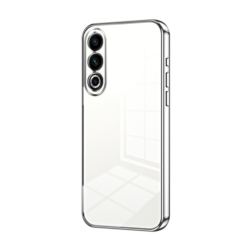 

For Meizu 20 Transparent Plating Fine Hole Phone Case(Silver)