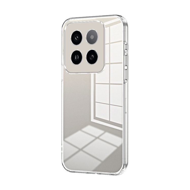 

For Xiaomi 14 Pro Transparent Plating Fine Hole Phone Case(Transparent)