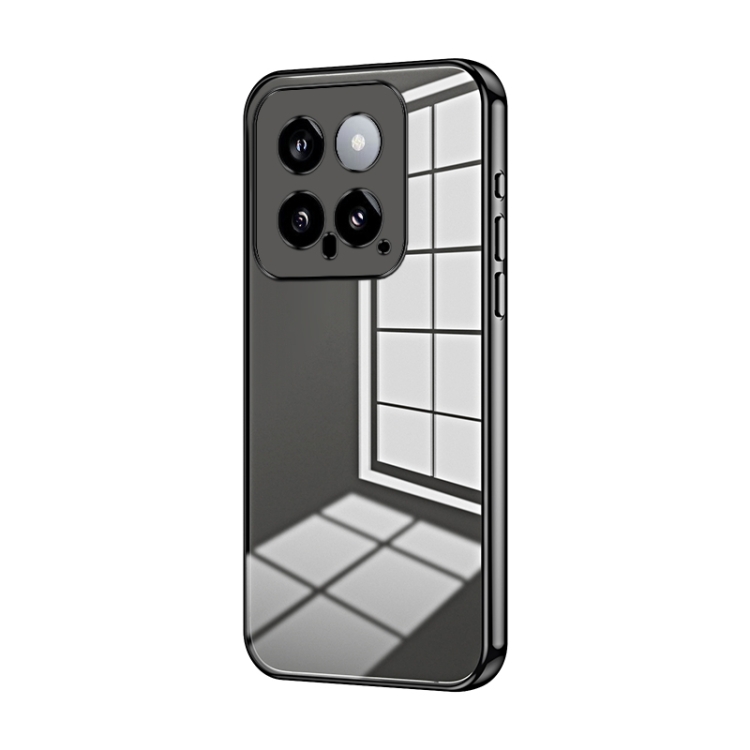 

For Xiaomi 14 Transparent Plating Fine Hole Phone Case(Black)