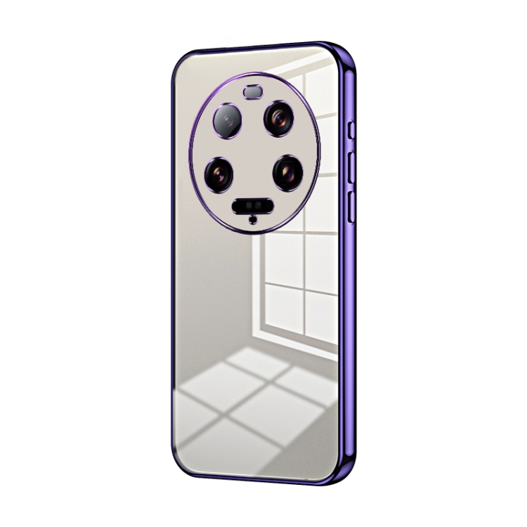 

For Xiaomi 13 Ultra Transparent Plating Fine Hole Phone Case(Purple)
