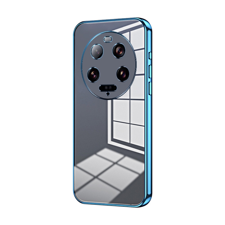 

For Xiaomi 13 Ultra Transparent Plating Fine Hole Phone Case(Blue)