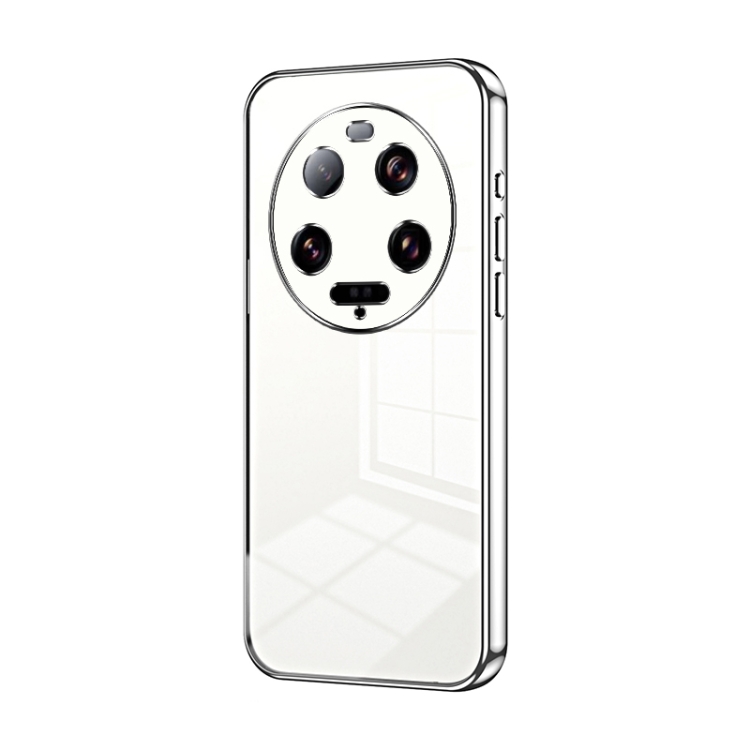 

For Xiaomi 13 Ultra Transparent Plating Fine Hole Phone Case(Silver)