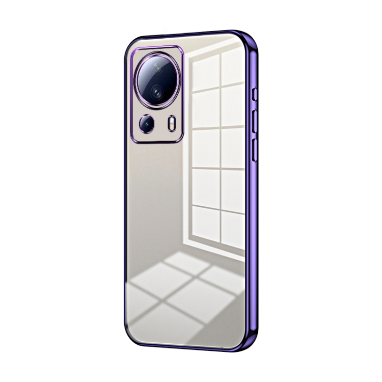 

For Xiaomi Civi 2 / 13 Lite Transparent Plating Fine Hole Phone Case(Purple)