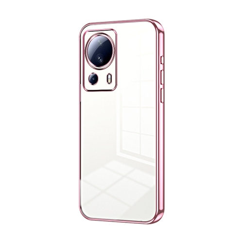 

For Xiaomi Civi 2 / 13 Lite Transparent Plating Fine Hole Phone Case(Pink)