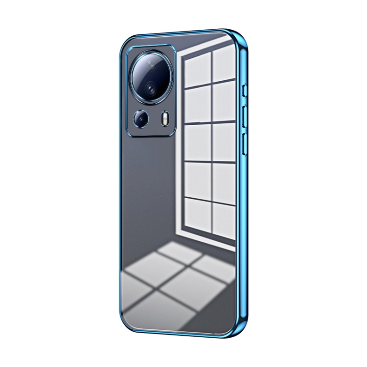 

For Xiaomi Civi 2 / 13 Lite Transparent Plating Fine Hole Phone Case(Blue)