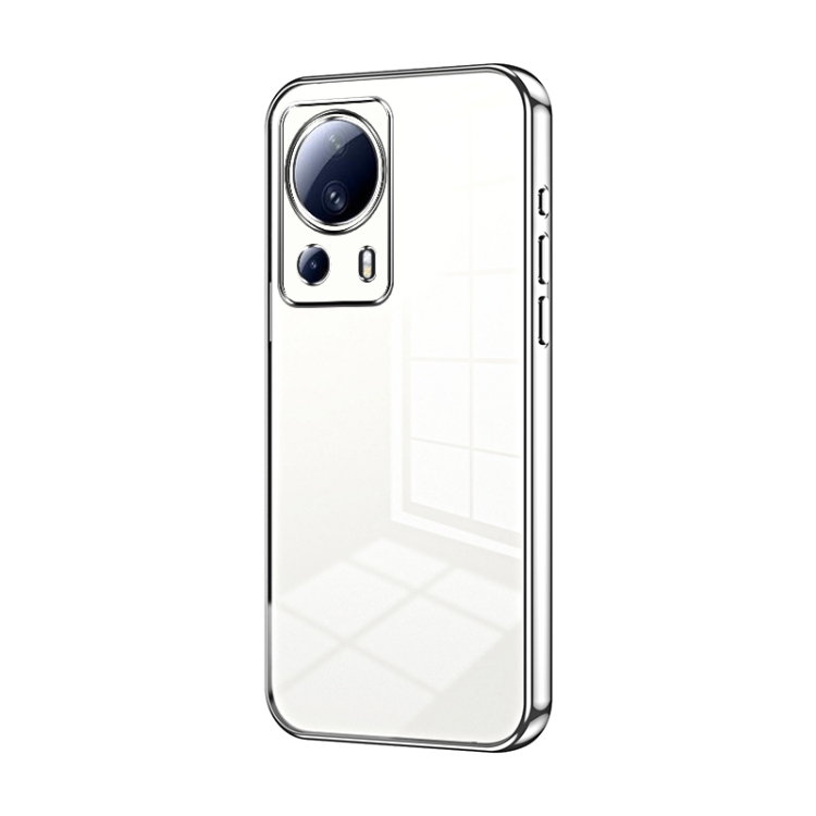 

For Xiaomi Civi 2 / 13 Lite Transparent Plating Fine Hole Phone Case(Silver)