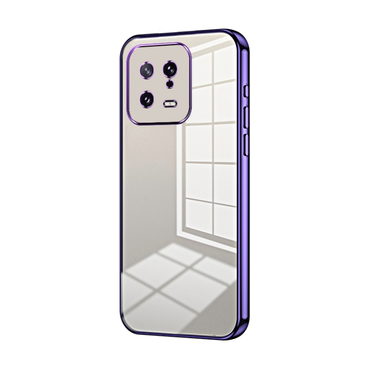 

For Xiaomi 13 Transparent Plating Fine Hole Phone Case(Purple)
