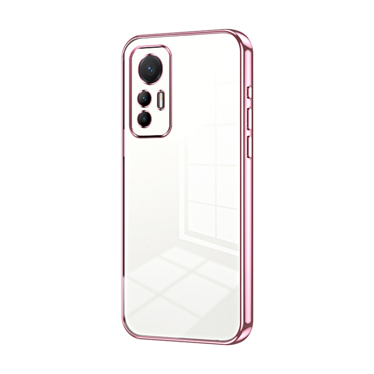 

For Xiaomi 12 Lite Transparent Plating Fine Hole Phone Case(Pink)