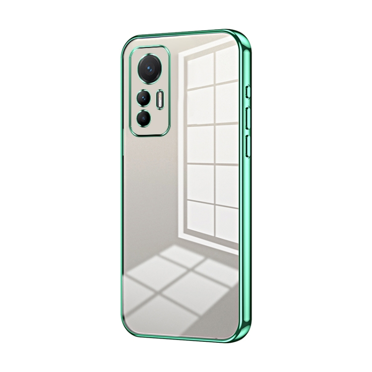 

For Xiaomi 12 Lite Transparent Plating Fine Hole Phone Case(Green)