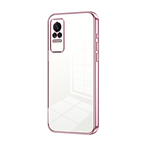 

For Xiaomi Civi / Civi 1S Transparent Plating Fine Hole Phone Case(Pink)