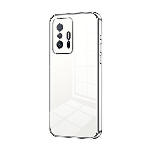 

For Xiaomi 11T / 11T Pro Transparent Plating Fine Hole Phone Case(Silver)