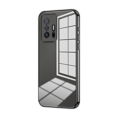 

For Xiaomi 11T / 11T Pro Transparent Plating Fine Hole Phone Case(Black)