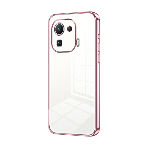 

For Xiaomi Mi 11 Pro Transparent Plating Fine Hole Phone Case(Pink)
