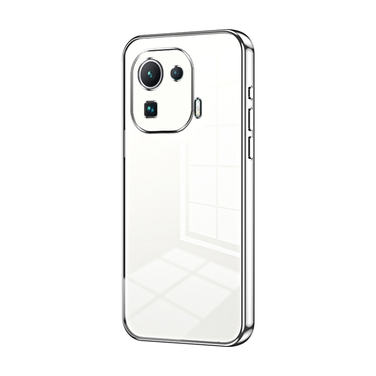 

For Xiaomi Mi 11 Pro Transparent Plating Fine Hole Phone Case(Silver)