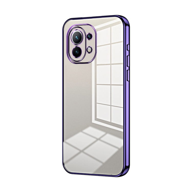 

For Xiaomi Mi 11 Transparent Plating Fine Hole Phone Case(Purple)