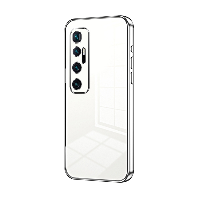 

For Xiaomi Mi 10 Ultra Transparent Plating Fine Hole Phone Case(Silver)