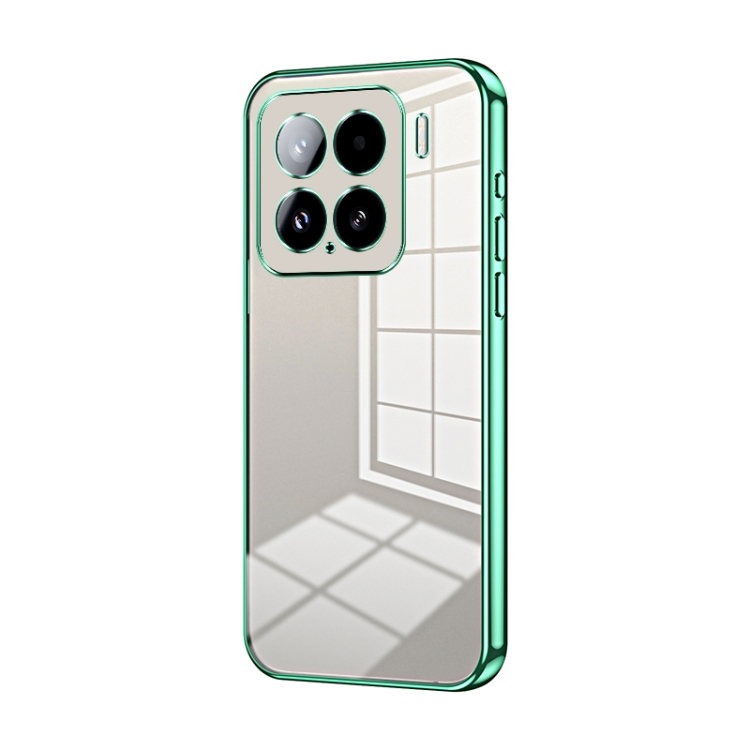 

For Xiaomi 15 Transparent Plating Fine Hole Phone Case(Green)
