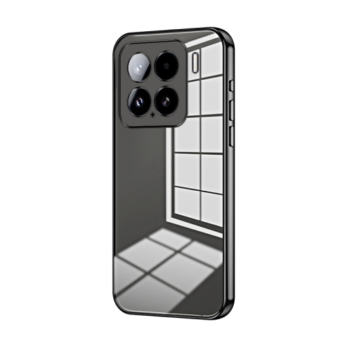 

For Xiaomi 15 Transparent Plating Fine Hole Phone Case(Black)