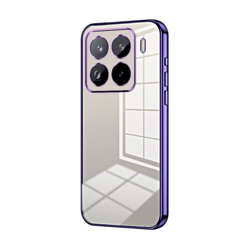 

For Xiaomi 15 Pro Transparent Plating Fine Hole Phone Case(Purple)