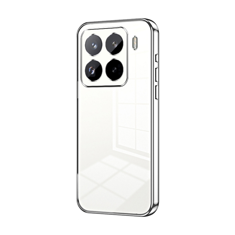 

For Xiaomi 15 Pro Transparent Plating Fine Hole Phone Case(Silver)