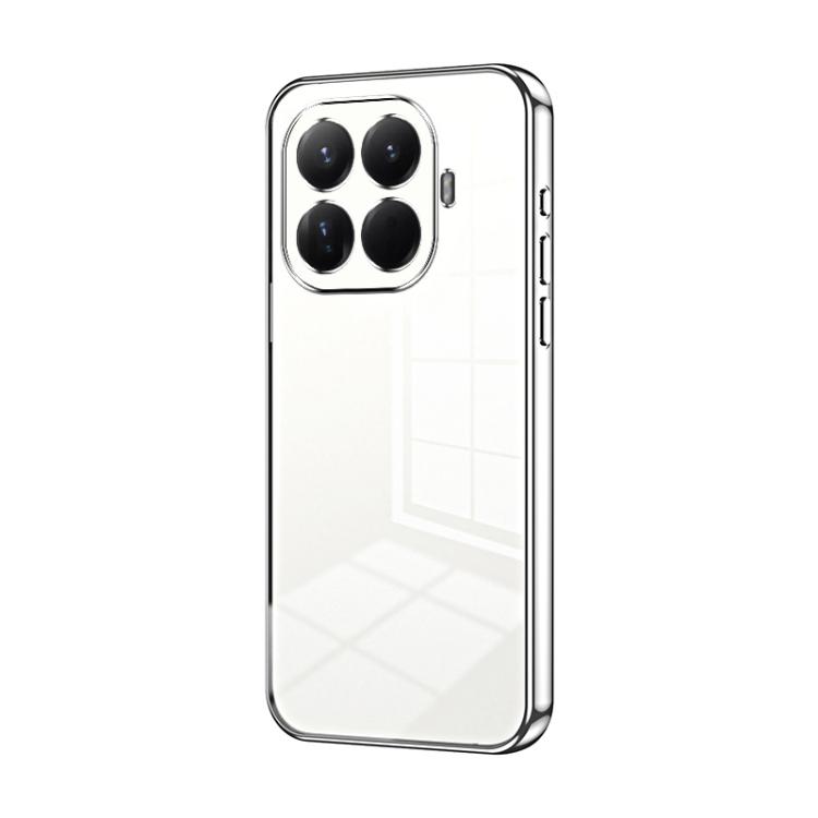 

For Xiaomi 15T Pro Transparent Plating Fine Hole Phone Case(Silver)