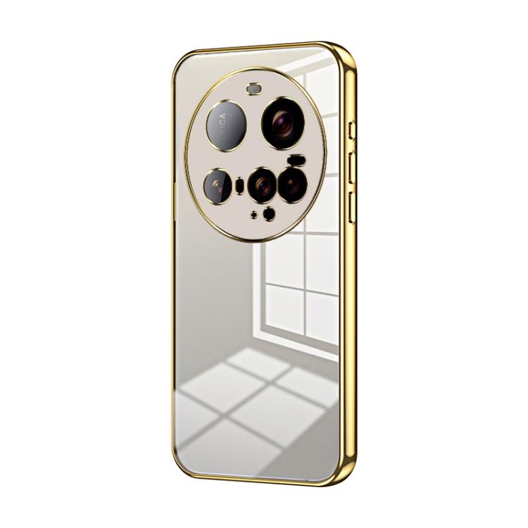 

For Xiaomi 15 Ultra Transparent Plating Fine Hole Phone Case(Gold)