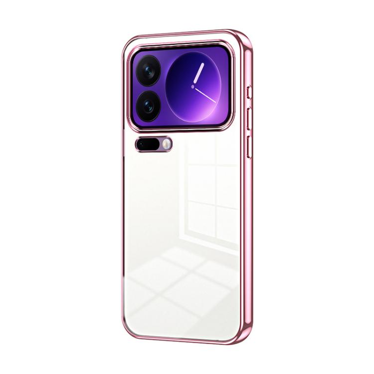 

For Xiaomi 17 Pro Transparent Plating Fine Hole Phone Case(Pink)