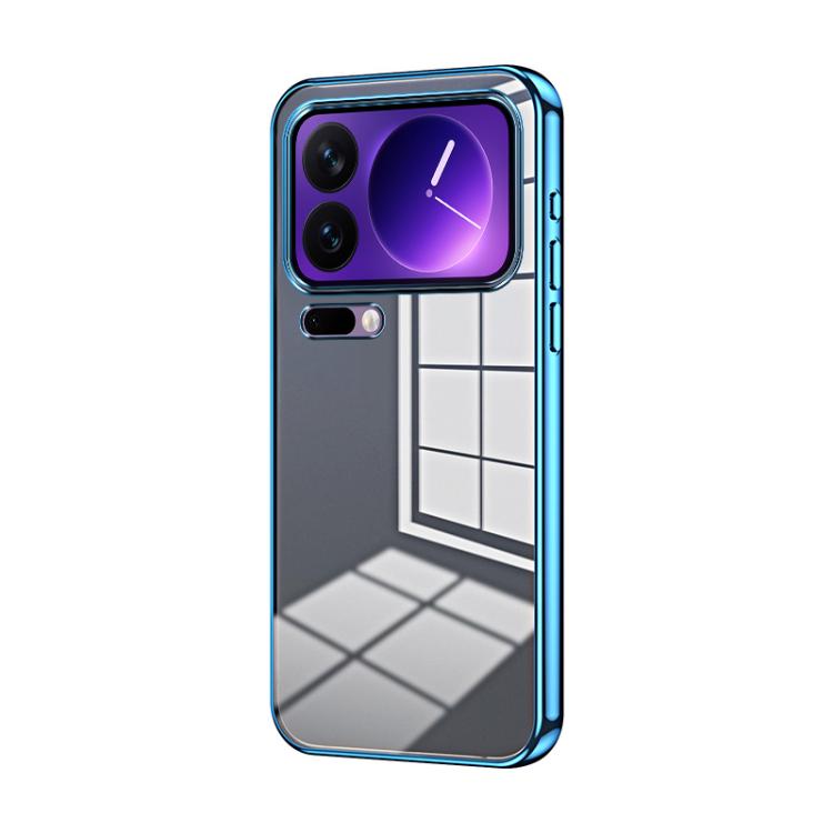 

For Xiaomi 17 Pro Transparent Plating Fine Hole Phone Case(Blue)