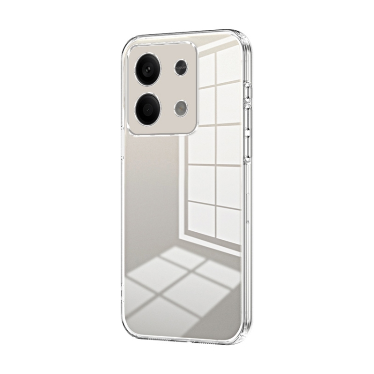 

For Xiaomi Redmi Note 13 5G Transparent Plating Fine Hole Phone Case(Transparent)