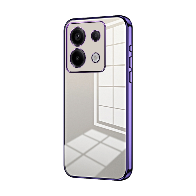 

For Xiaomi Redmi Note 13 Pro Transparent Plating Fine Hole Phone Case(Purple)