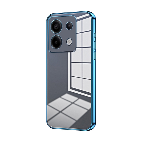 

For Xiaomi Redmi Note 13 Pro Transparent Plating Fine Hole Phone Case(Blue)