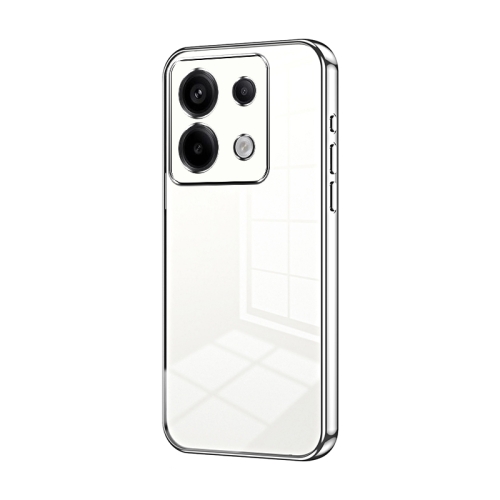

For Xiaomi Redmi Note 13 Pro Transparent Plating Fine Hole Phone Case(Silver)