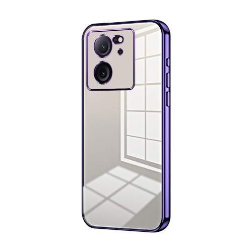 

For Xiaomi Redmi K60 Ultra / Xiaomi 13T Transparent Plating Fine Hole Phone Case(Purple)
