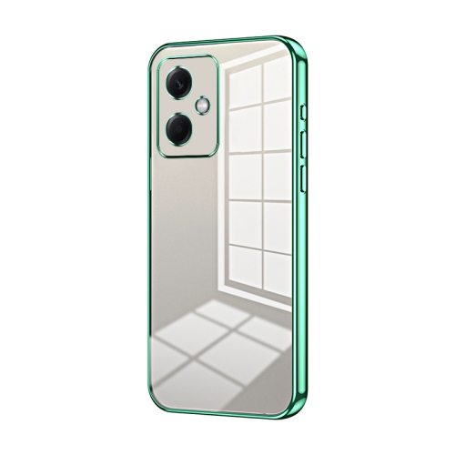 

For Xiaomi Redmi Note 12R Pro Transparent Plating Fine Hole Phone Case(Green)