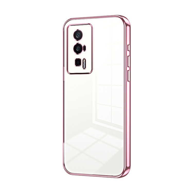 

For Xiaomi Redmi K60 / K60 Pro Transparent Plating Fine Hole Phone Case(Pink)