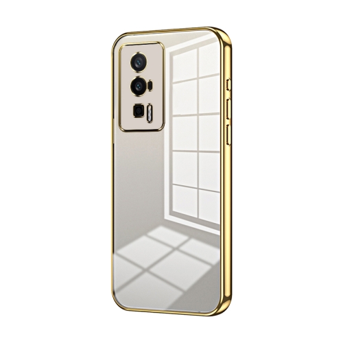

For Xiaomi Redmi K60 / K60 Pro Transparent Plating Fine Hole Phone Case(Gold)
