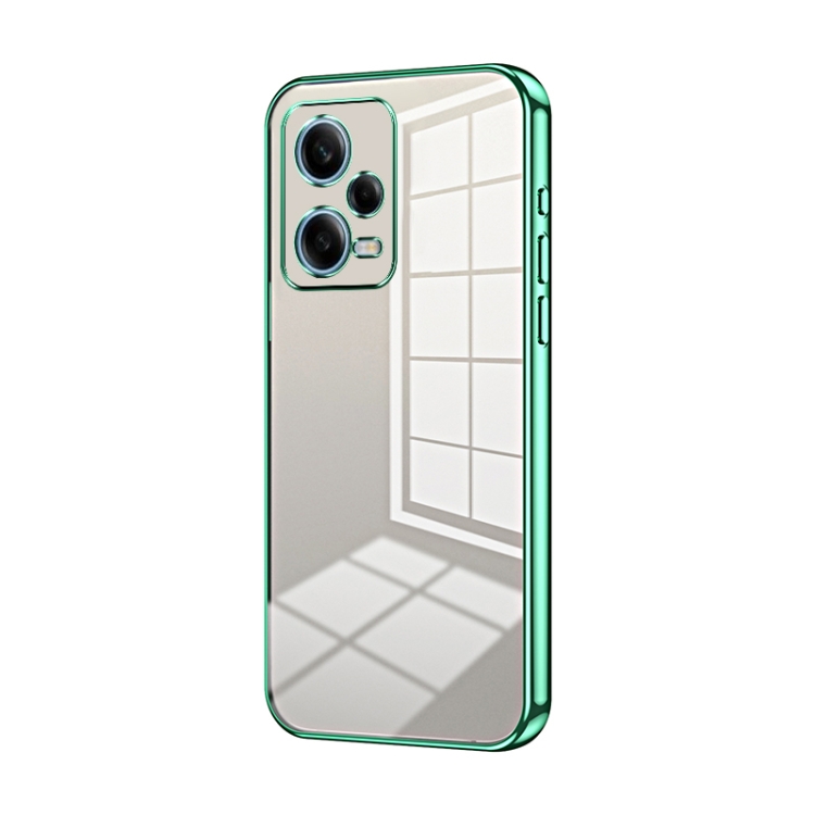 

For Xiaomi Redmi Note 12 Pro 5G Transparent Plating Fine Hole Phone Case(Green)