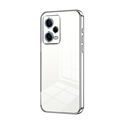 

For Xiaomi Redmi Note 12 Pro 5G Transparent Plating Fine Hole Phone Case(Silver)
