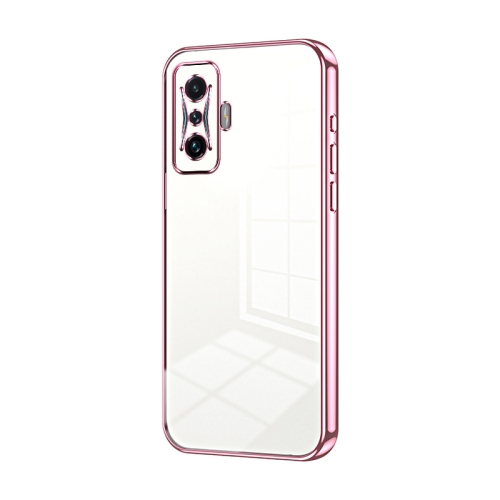 

For Xiaomi Redmi K50 Gaming / Poco F4 GT Transparent Plating Fine Hole Phone Case(Pink)