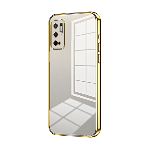 

For Xiaomi Redmi Note 10 5G / Note 10T 5G Transparent Plating Fine Hole Phone Case(Gold)