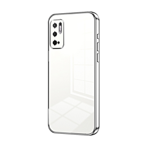 

For Xiaomi Redmi Note 10 5G / Note 10T 5G Transparent Plating Fine Hole Phone Case(Silver)
