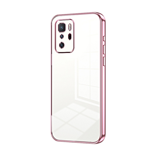 

For Xiaomi Redmi Note 10 Pro 5G/Poco X3 GT Transparent Plating Fine Hole Phone Case(Pink)