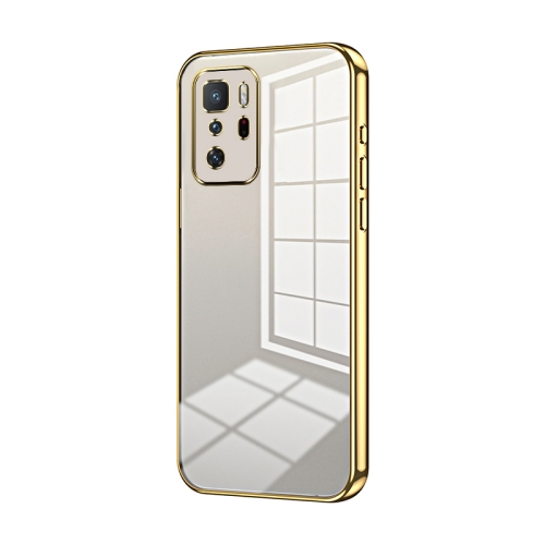 

For Xiaomi Redmi Note 10 Pro 5G/Poco X3 GT Transparent Plating Fine Hole Phone Case(Gold)