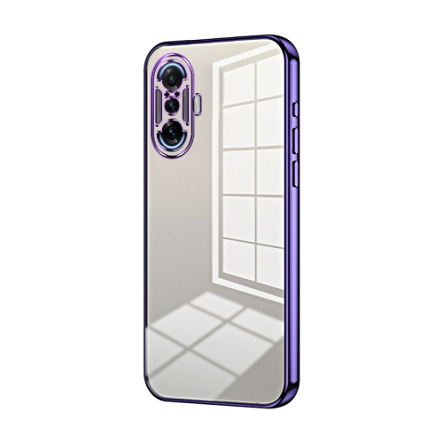 

For Xiaomi Redmi K40 Gaming/Poco F3 GT Transparent Plating Fine Hole Phone Case(Purple)