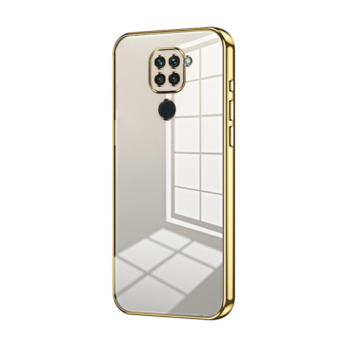 

For Xiaomi Redmi Note 9 / 10X 4G Transparent Plating Fine Hole Phone Case(Gold)
