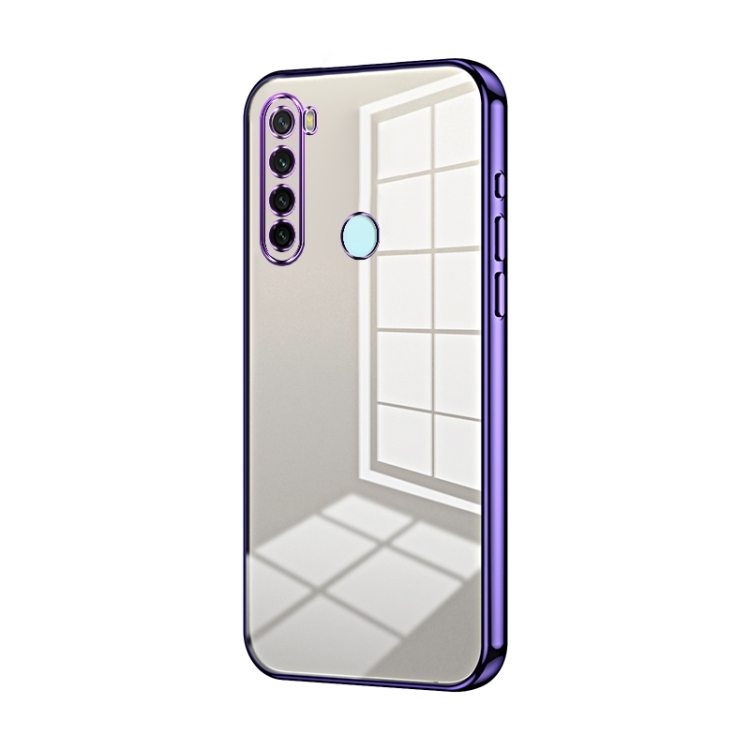 

For Xiaomi Redmi Note 8T Transparent Plating Fine Hole Phone Case(Purple)
