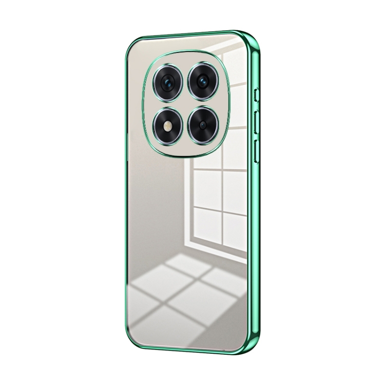 

For Xiaomi Redmi Note 14 Pro 5G Transparent Plating Fine Hole Phone Case(Green)