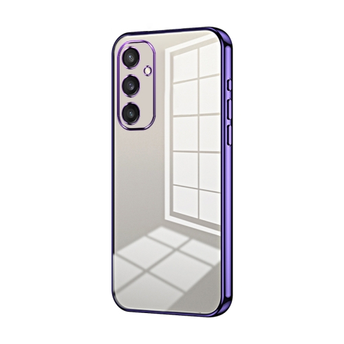 

For Samsung Galaxy S24 5G Transparent Plating Fine Hole Phone Case(Purple)
