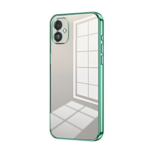 

For Samsung Galaxy F14 5G Transparent Plating Fine Hole Phone Case(Green)