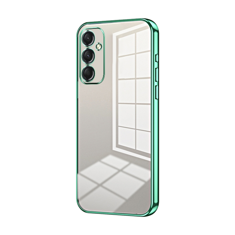 

For Samsung Galaxy A24 4G Transparent Plating Fine Hole Phone Case(Green)